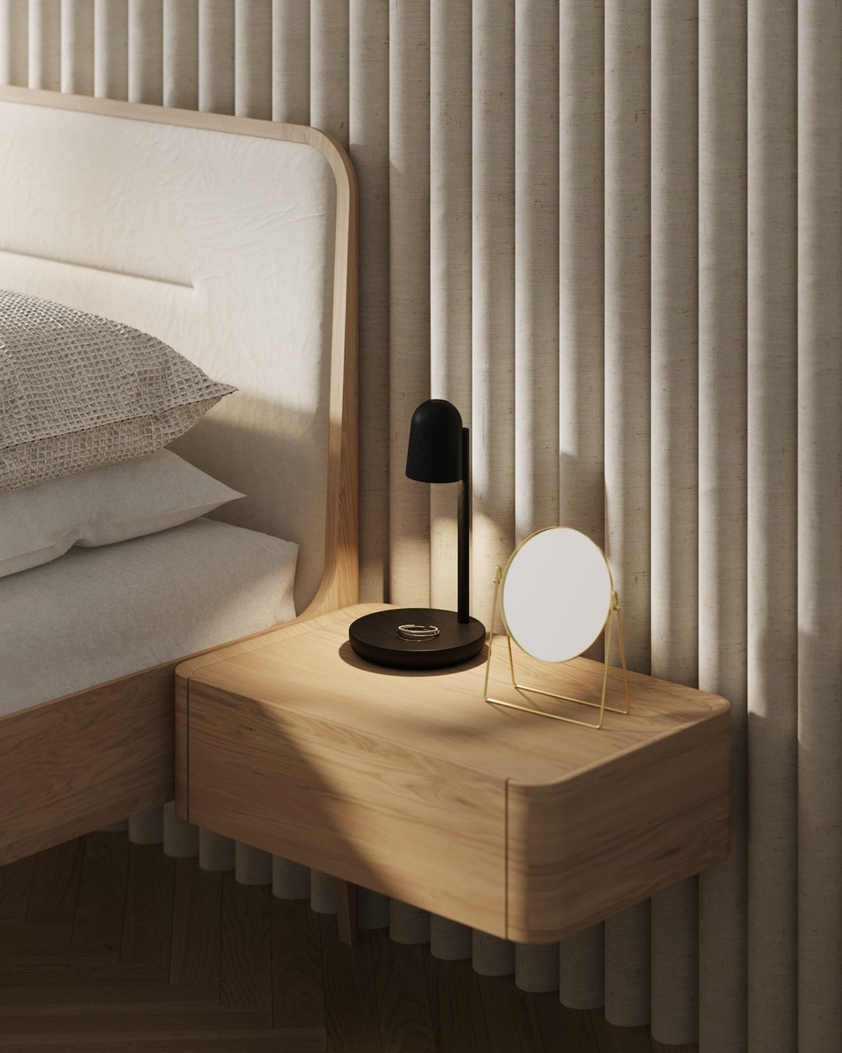 AIRA | Doppelbett mit Nachttischen
