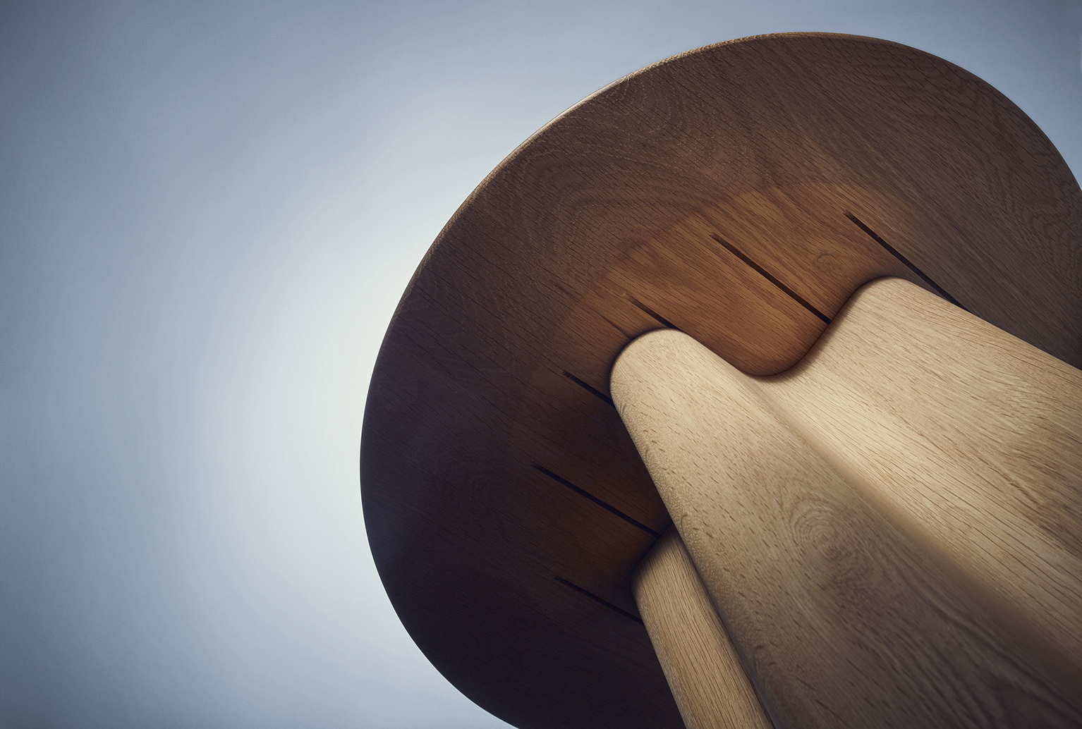 XX Round Coffee Table in solid oak
